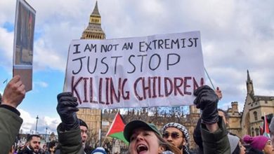 عکس از تظاهرات حامیان فلسطین در شهر لندن